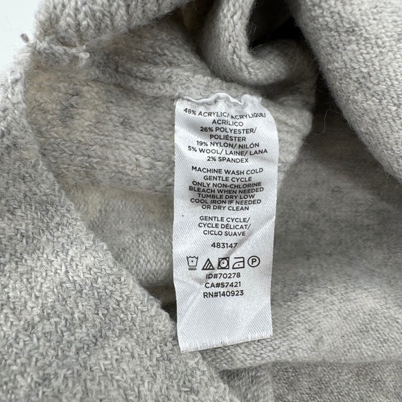 LOFT Outlet Lounge Women's Gray Knit Bell Sleeve Cottage Core Cozy Sweater XL - Picture 9 of 10